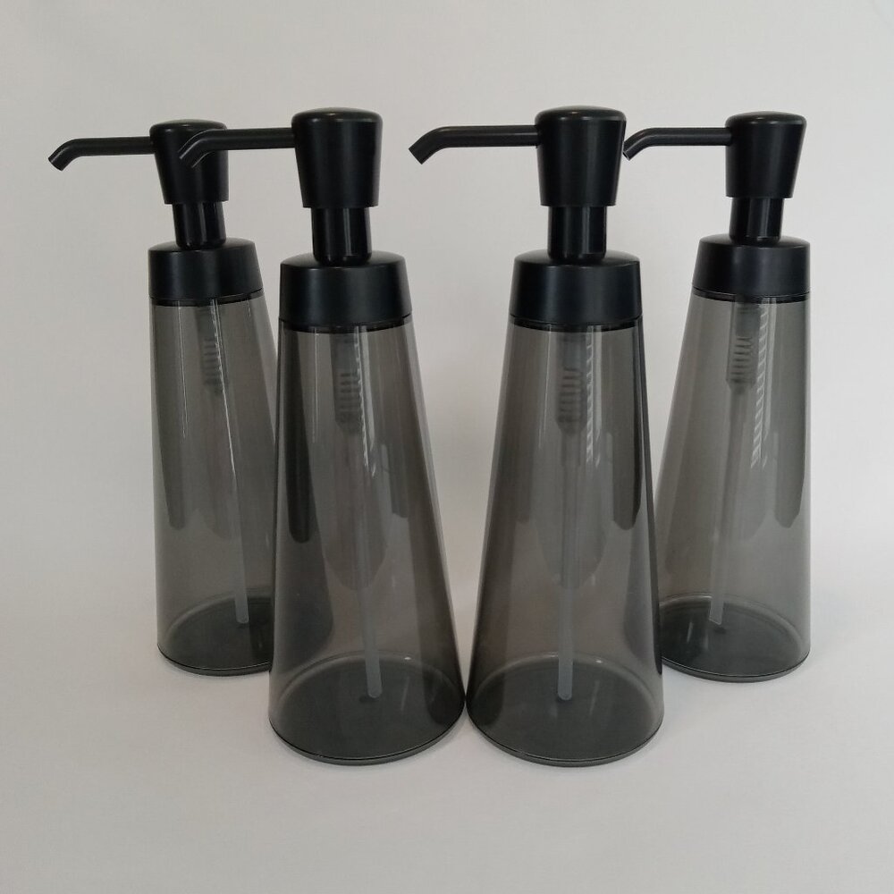 TARGET Room Essentials Plastic Black Soap/Lotion Dispensers Set of 4 *New